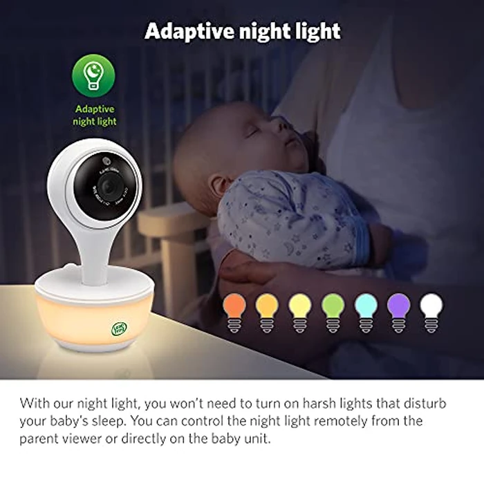 LeapFrog LF815-2HD - 1080p WiFi Remote Access 2 Camera Video Baby Monitor with 5” High Definition 720p Display, Night Light, Color Night Vision, (White), One Size by LeapFrog - Image 4