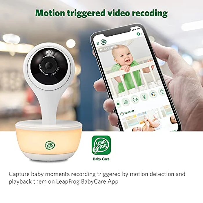 LeapFrog LF815-2HD - 1080p WiFi Remote Access 2 Camera Video Baby Monitor with 5” High Definition 720p Display, Night Light, Color Night Vision, (White), One Size by LeapFrog - Image 6
