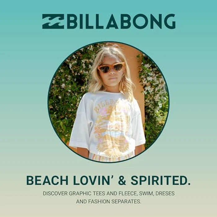 Billabong Girls' Premium Short Sleeve Logo Graphic Tee, Crew Neck T-Shirt, Soft & Comfortable, Fresh Squeezed, M by Billabong - Used - Like New condition - US$17.11