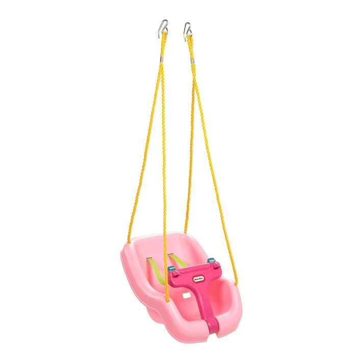 Little Tikes Snug 'n Secure Pink Swing with Adjustable Straps, 2-in-1 for Baby and Toddlers Ages 9 Months - 4 Years,16"D x 16.3"W x 17"H by Little Tikes - Image 1