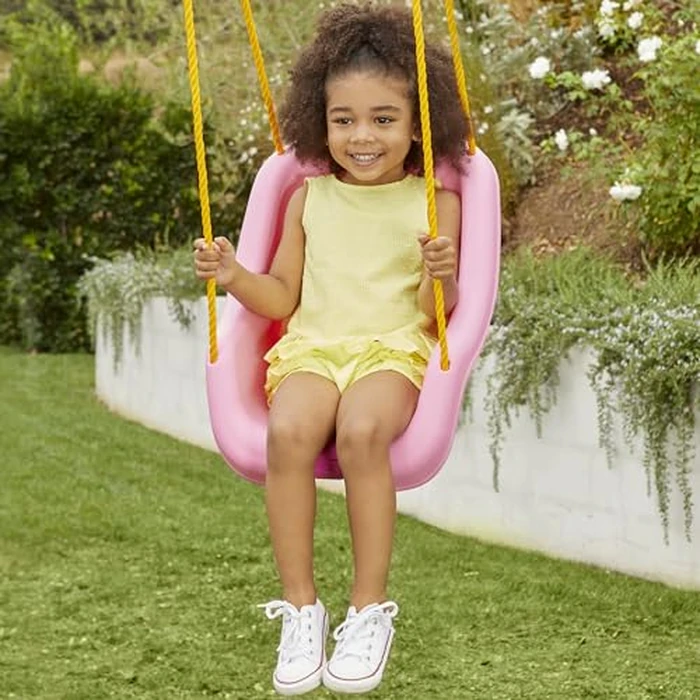 Little Tikes Snug 'n Secure Pink Swing with Adjustable Straps, 2-in-1 for Baby and Toddlers Ages 9 Months - 4 Years,16"D x 16.3"W x 17"H by Little Tikes - Image 4