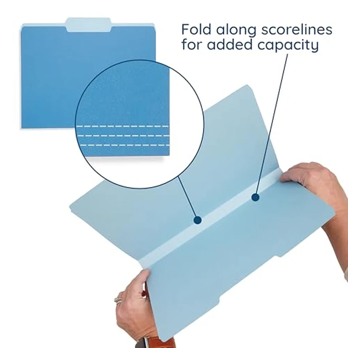 Blue Summit File Folders, Letter Size, 1/3 Tab, Two-Tone Bright Colors - 100 Pack by Blue Summit Supplies - Image 2