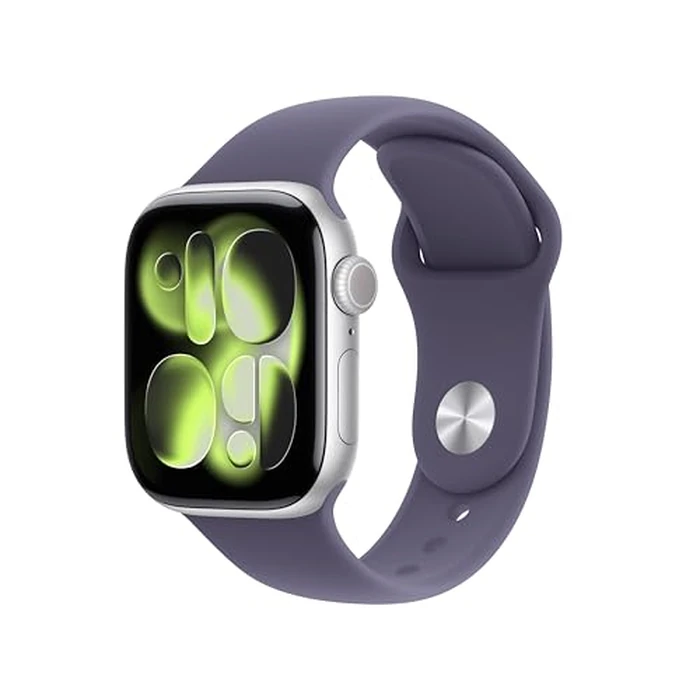 Apple Watch Series 11 [GPS + Cellular 42mm] Smartwatch with Silver Aluminum Case with Purple Fog Sport Band - S/M. Sleep Score, Fitness Tracker, Health Monitoring, Always-On Display, Water Resistant by Apple - Used - Like New condition - US$371.07