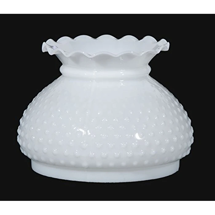 B&P Lamp 7 Inch White Cased Glass Hobnail and Crimped Top Student Shade by B&P Lamp - Image 4