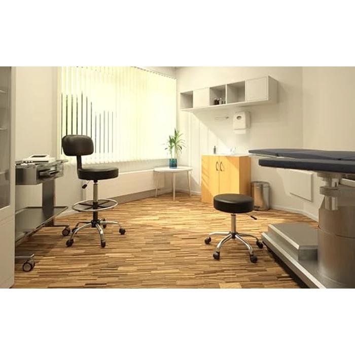 Boss Office Products Be Well Medical Spa Drafting Stool with Back, Black by Boss Office Products - Image 2