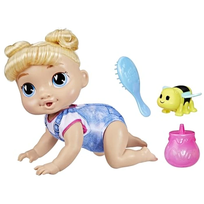 Baby Alive Crawl 'n Play Harper Hugs Electronic Crawling Baby Doll Set, Blonde Hair, Kids Toys for Girls & Boys 3 Years & Up, 10.75 Inches by Baby Alive - Image 2