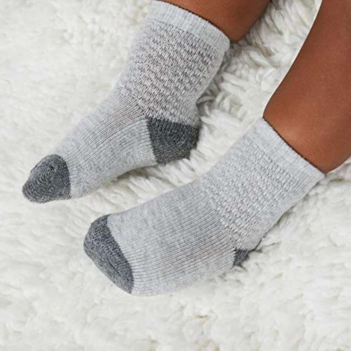 Fruit of the Loom Baby 6-Pack All Weather Crew-Length Socks, Mesh & Thermal Stretch - Unisex, Girls, Boys (12-24 Months, Grey) by Fruit of the Loom - Image 2