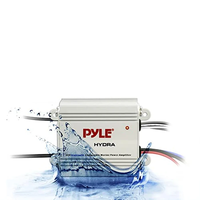 Auto 2-Channel Bridgeable Marine Amplifier - 200 Watt RMS 4 OHM Full Range Stereo w/Wireless Bluetooth & Powerful Prime Speaker - High Crossover HD Music Audio Multi-Channel System - Pyle PLMRMB2CW by Pyle - Image 4