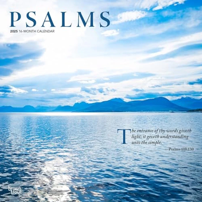 Psalms | 2025 12 x 24 Inch Monthly Square Wall Calendar | BrownTrout | Religion Hymns Lord by BrownTrout - Used - Very Good condition