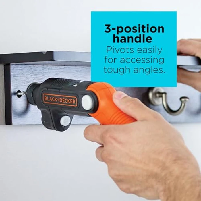 BLACK+DECKER Cordless Screwdriver with LED Light 4V MAX, Electric Screwdriver with 2 Pcs Bit Set (BDCSFL20C) by BLACK+DECKER - Image 7