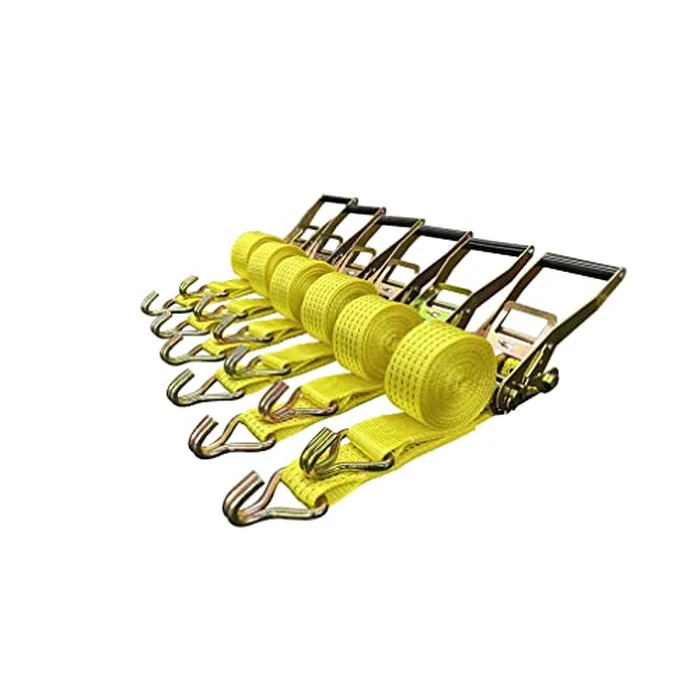 Ratchet Tie Down Straps, 2 in x 15 ft, 5,000 lb Breaking Strength, J-Hook, 6-Pack by Cargo Control - Used - Very Good condition