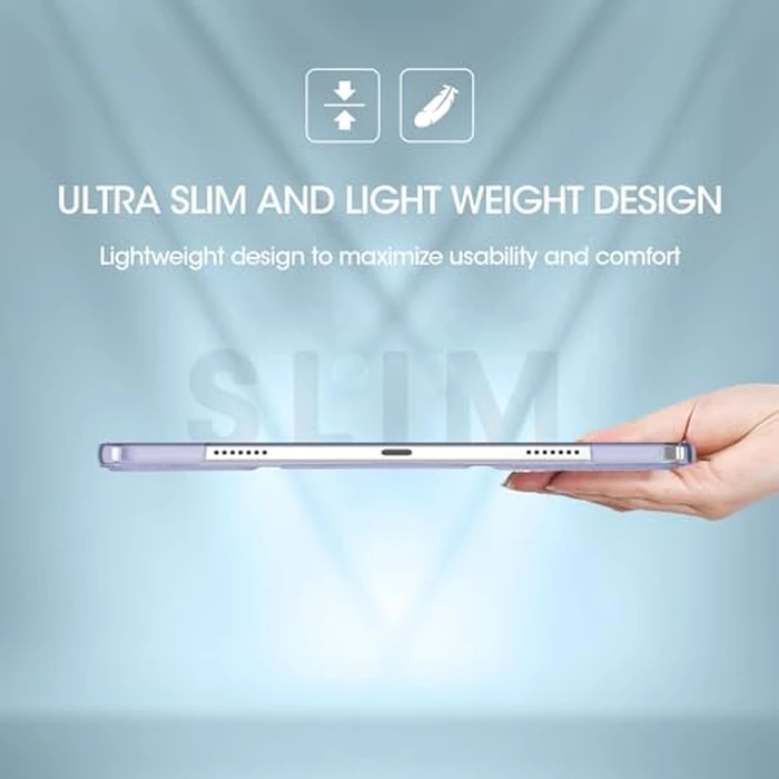 ProCase for Galaxy Tab A9 Plus/ A9+ Case 2023, 11 Inch Smart Slim Stand Hard Back Shell Protective Folio Cover for Tablet SM-X210/X215/X216/X218, Auto Wake/Sleep -Lightpurple by ProCase - Image 5