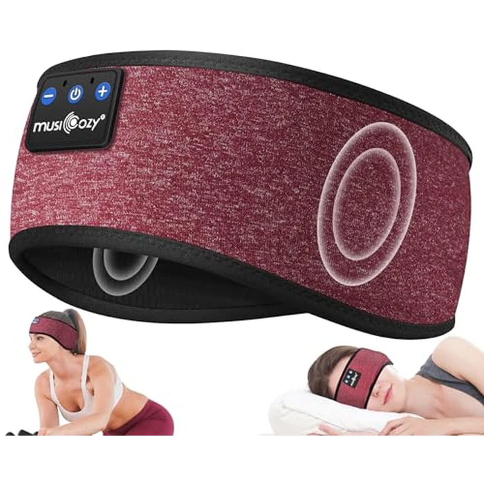 MUSICOZY Sleep Headphones Wireless Bluetooth 5.4 Headband, Music Sports Sleeping Headband Headphones Earbuds Earphones for Women Girls Mom Workout Running Jogging Yoga Cool Gadgets Unique Gifts by MUSICOZY - Used - Like New condition - US$18.99