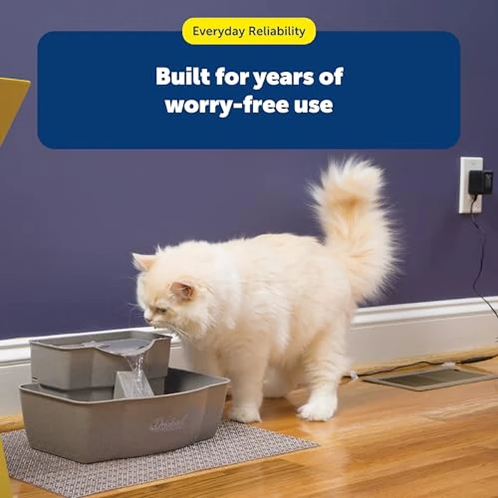 PetSafe Drinkwell Multi-Tier Pet Fountain - Encourages Hydration for Cats & Dogs - Large-Capacity Waterer - Double Tier - Filtered Fountain with Carbon Filter - 100 oz Water Capacity by PetSafe - Image 8