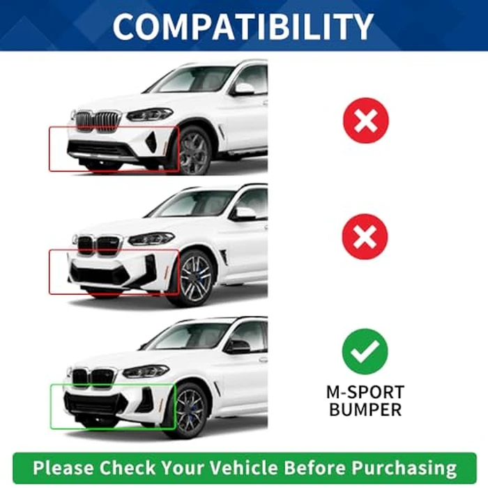 XPHAZZ M40i Front Lip Compatible with 2022-2024 BMW X3 G01 X4 G02 LCI M-Sport Model ABS Gloss Black Bumper Air Splitter by XPHAZZ - Image 2