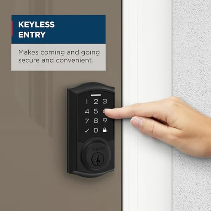 Weiser SmartCode Matte Black Keyless Entry Door Lock/Deadbolt Lock, 10-Button Touchpad Door Lock with Backlit Keypad, Up to 50 User Codes Electronic Door Locks for Front Door, Traditional Home Décor by Weiser - Image 9