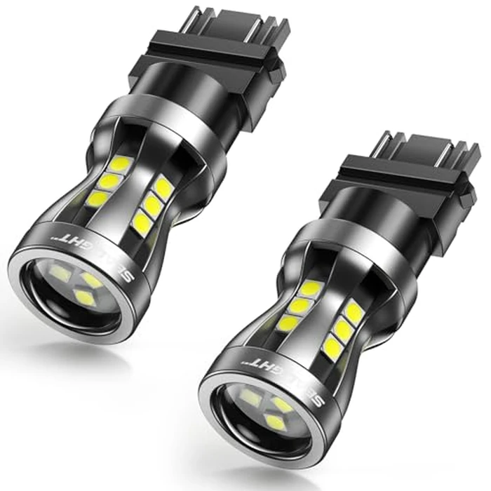 SEALIGHT LED Backup Reverse Light Bulb, 3157 LED Bulb White, 6000K Super Bright, Brake Parking Light With Projector Lens, 3156 3056 3457 4157 3157NA Plug N Play, Daytime Running Light Modules, 2 PCs by SEALIGHT - Used - Like New condition