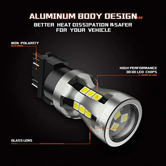 SEALIGHT LED Backup Reverse Light Bulb, 3157 LED Bulb White, 6000K Super Bright, Brake Parking Light With Projector Lens, 3156 3056 3457 4157 3157NA Plug N Play, Daytime Running Light Modules, 2 PCs by SEALIGHT - Image 6