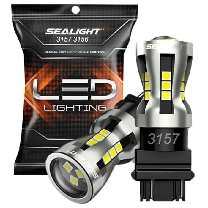 SEALIGHT LED Backup Reverse Light Bulb, 3157 LED Bulb White, 6000K Super Bright, Brake Parking Light With Projector Lens, 3156 3056 3457 4157 3157NA Plug N Play, Daytime Running Light Modules, 2 PCs by SEALIGHT - Image 8