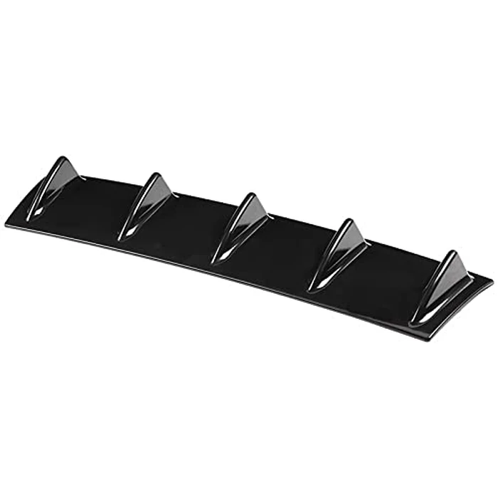 Universal Car Rear Bumper Shark Fin Diffuser, ABS Black, S/M/L Size Options, with Screws and Glue, Aerodynamic Performance Enhancement by Aramox - Image 2
