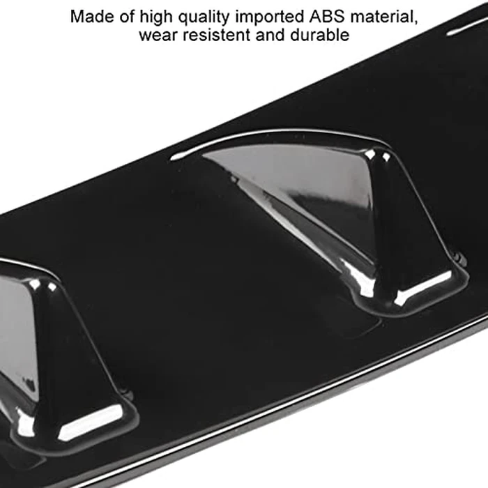 Universal Car Rear Bumper Shark Fin Diffuser, ABS Black, S/M/L Size Options, with Screws and Glue, Aerodynamic Performance Enhancement by Aramox - Image 9
