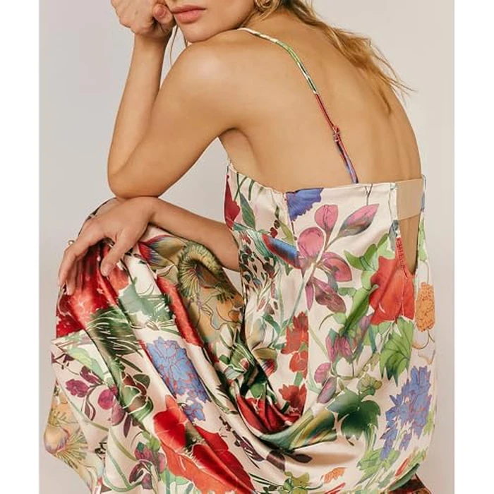 ABYOVRT Women Boho Floral Maxi Dress Backless Spaghetti Strap A-Line Flowy Summer Vacation Long Dress (Green,S) by ABYOVRT - Image 4