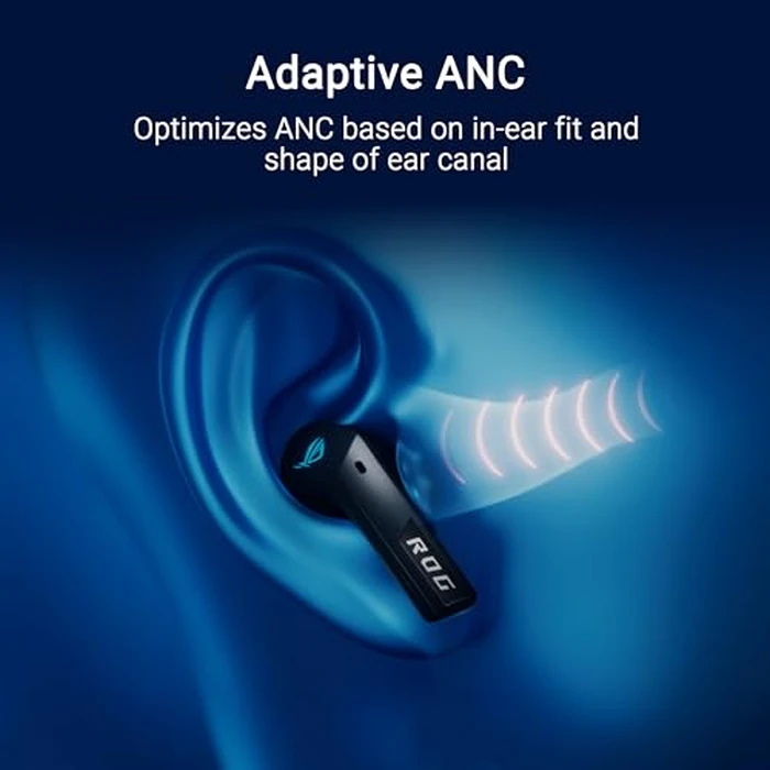 ASUS ROG Cetra True Wireless SpeedNova Gaming Earbuds - Dual-Mode (BT, 2.4GHz), Dirac Opteo, Bone-Conduction AI Mic, Adaptive ANC, 46Hr Battery, for PC, PS5, PS4, Switch, Mobile, ROG Ally/X - Black by ASUS - Image 7