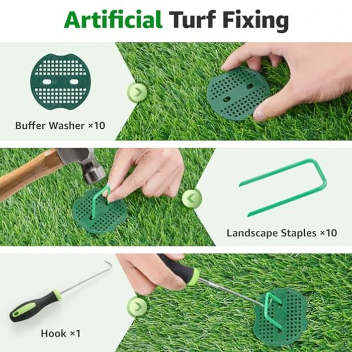 Realistic Artificial Grass Rug Indoor Outdoor: Fake Grass Turf with Drainage Holes, Pet-Friendly Dog Grass Mat, Perfect for Garden Lawn Balcony Patio Backyard Wedding Christmas Decoration, 3FT x5FT by PICK FOR LIFE - Image 8