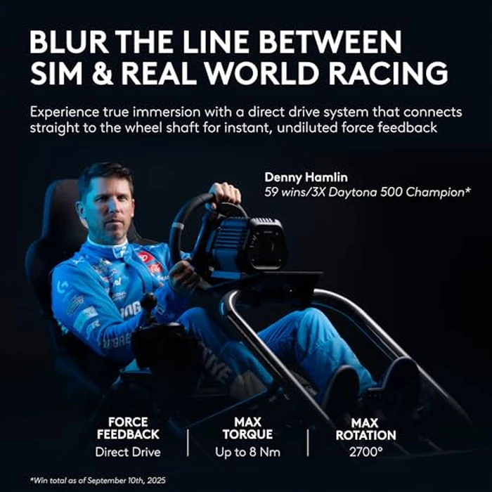 RS50 Racing Wheel, Hub, and Base for PS5/PS4/PC: 8 Nm Direct Drive, 11 inch Wheel, 13 Buttons, Adjustable Paddle Shifters, TRUEFORCE Force Feedback Integration with Major Titles - Black by Logitech G - Image 2