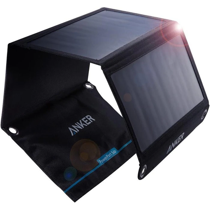 Anker 21W 2-Port Foldable Outdoor Portable Solar Charger Power Port - Black by Anker - Refurbished - Excellent condition - US$60.76