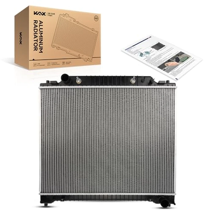 KAX CU1995 Engine Radiator, Compatible with E-150, E-250, E-150/E-250/E-350/E-450 Econoline/Club Wagon/Econoline Club Wagon/Super Duty, Econoline Super Duty(w/ 3/8 Transmission Oil Cooler Connections) by KAX - Used - Very Good condition