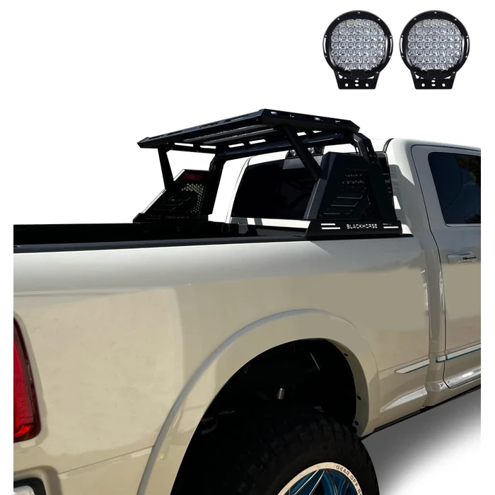 Black Horse Armour II Roll Bar W/Basket Kit Bk Compatible with 00-23 Ram 2500/3500|01-23 Silverado 2500/3500 HD|00-23 F-150|17-23 Titan|01-23 Sierra 1500|07-24 Tundra|01-23 GMC Sierra 1500/2500 HD by Black Horse Off Road - Image 5