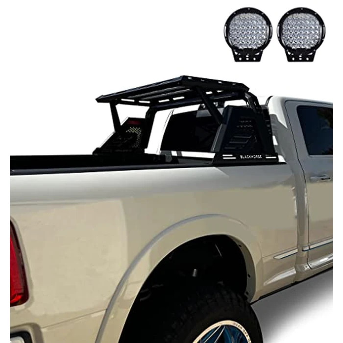 Black Horse Armour II Roll Bar W/Basket Kit Bk Compatible with 00-23 Ram 2500/3500|01-23 Silverado 2500/3500 HD|00-23 F-150|17-23 Titan|01-23 Sierra 1500|07-24 Tundra|01-23 GMC Sierra 1500/2500 HD by Black Horse Off Road - Image 6
