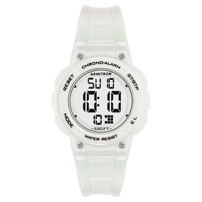 Armitron Sport Women's Digital Chronograph Resin Strap Watch, White (45/7086PWT) by Armitron - Used - Like New condition