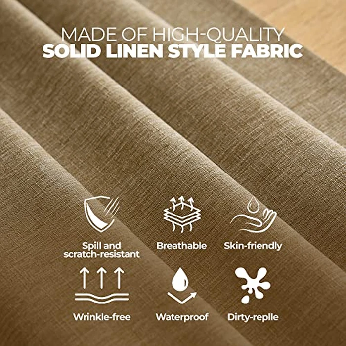 Decorelia Wrinkle-Free Rectangle Outdoor Burlap Tablecloth for Picnic, Party, Wedding and Camping, Waterproof Easy Wipe Clean Table Cloth for Home Decor (Oblong, 60 x 120 Inch (10-12 Seats), Natural) by Decorelia - Image 3