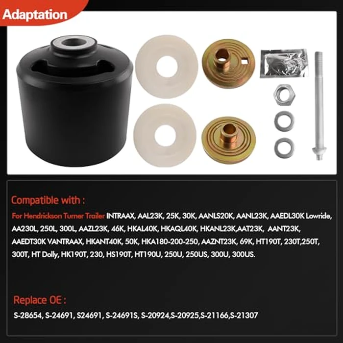KJYDXYS Quick Align Pivot Bolt Bushing Kit Compatible with Hendrickson Turner Trailer INTRAAX HT HLM FM20 LK Series with Alignment Collars, Replace 24691S, S-28654 by KJYDXYS - Image 2