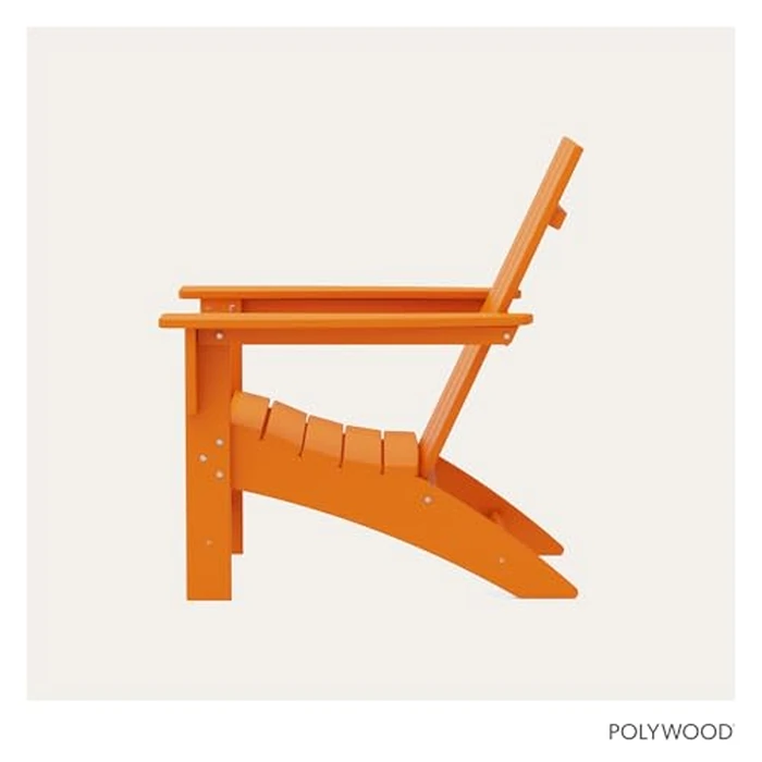 POLYWOOD Modern Adirondack Chair - All-Weather Outdoor Lawn Adirondack Chairs - HDPE, Fade-Resistant & Durable Outdoor Furniture - For Patio, Deck & Fire Pit Chairs - Tangerine by Polywood - Image 5