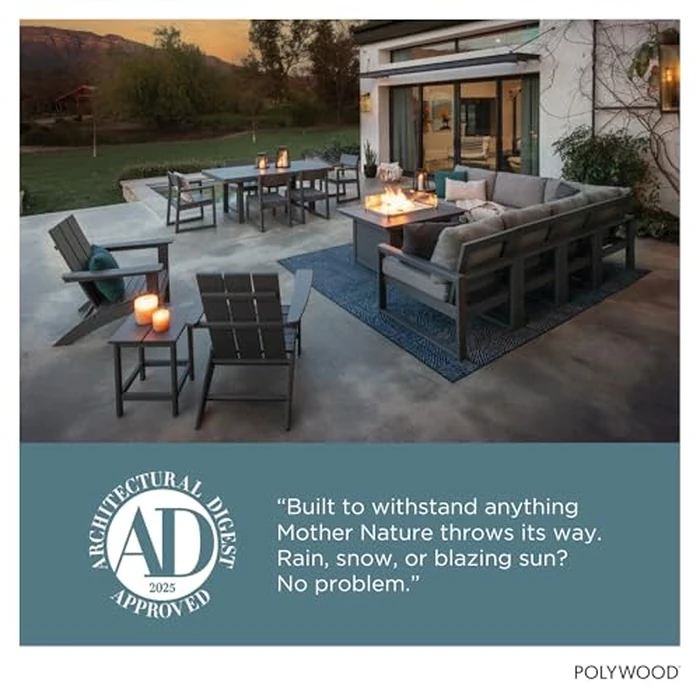 POLYWOOD Modern Adirondack Chair - All-Weather Outdoor Lawn Adirondack Chairs - HDPE, Fade-Resistant & Durable Outdoor Furniture - For Patio, Deck & Fire Pit Chairs - Tangerine by Polywood - Image 6