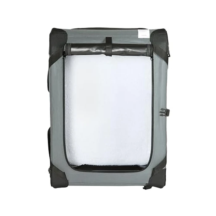 Amazon Basics 4-Doors Portable Soft-Sided Folding Travel Crate Kennel for cat, Dog, and Other Small Animals, Grey, S 66.04 cm x 45.72 cm x 45.72 cm by Amazon Basics - Image 6