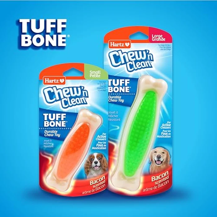 Hartz Chew 'n Clean Tuff Bone Tough Dog Chew Toy, Large 3 Pack by Hartz - Image 6