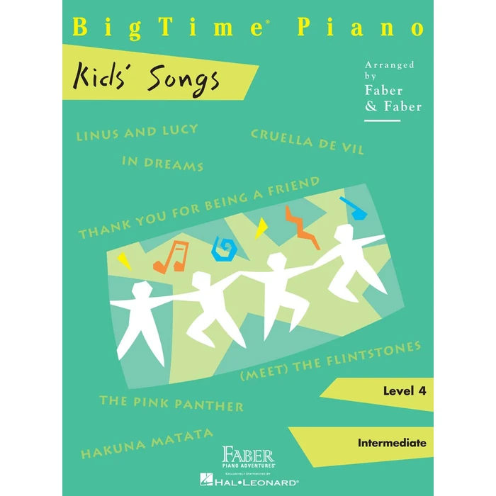 BigTime Piano: Kids' Songs - Level 4 | Sheet Music Book | Intermediate Piano Songbook for Students and Young Performers | Skill Building Kids Piano Music for Lessons, Recitals and Fun Performances by Faber Piano Adventures - Used - Like New condition