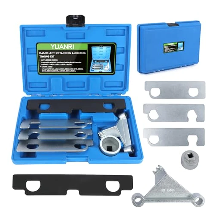 YUANRI 6 Pcs Camshaft Retaining Tool Kit, Compatible with GM Opel Saab Cadillac Buick Chevrolet 2.8 2.9 3.0 3.2 3.5 3.6 3.7 4.2 Engine, Replace EN-48383 EN-46105 EN-46106 EN-46111 J-44221 by YUANRI - Used - Like New condition - US$24.07