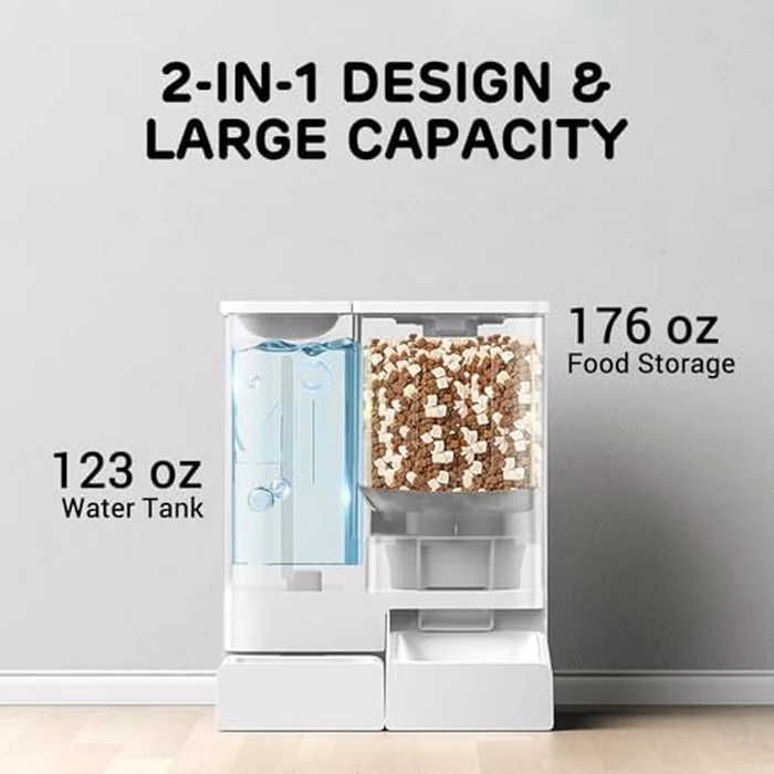 iPettie FW54 5G/2.4GHz WiFi Automatic Feeder and Waterer 2-in-1 Set for Pets, 300 oz Large Capacity for 2 Weeks, Perfect for Working Parents by iPettie - Image 4
