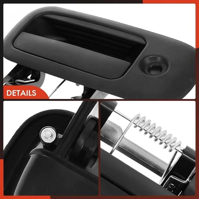 A-Premium - Exterior Door Handle Rear Right Passenger Side - Compatible with 1996-2009 Chevy Express & GMC Savana 1500 2500 3500 4500 Van - Textured Black Sliding Door Handle, w/Key Hole by A-premium - Image 8