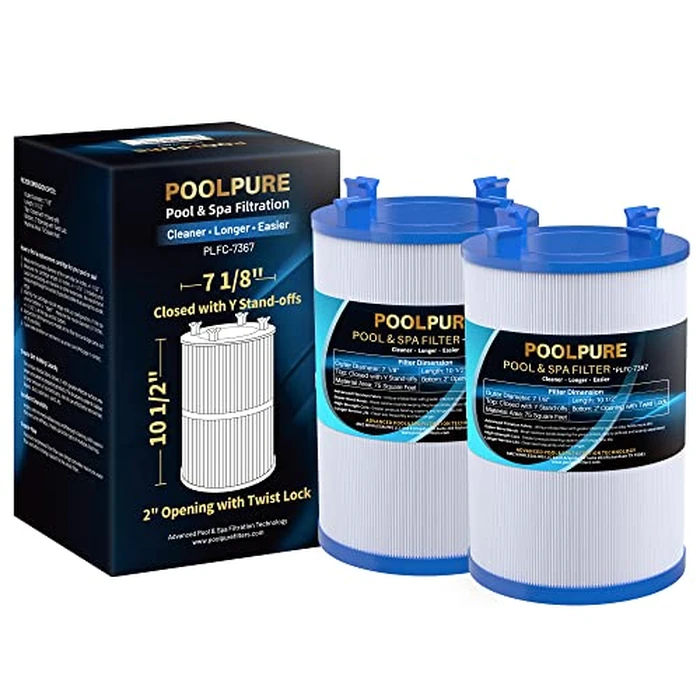 POOLPURE C-7367 Spa Filter Replaces PD075-2000, Dimension One 1561-00, Filbur FC-3059, Excel Filters XLS-7005, Aladdin 17541, Baleen AK-60035, 75 sqft Hot Tub Filter Cartridge 2PACK by POOLPURE - Image 1
