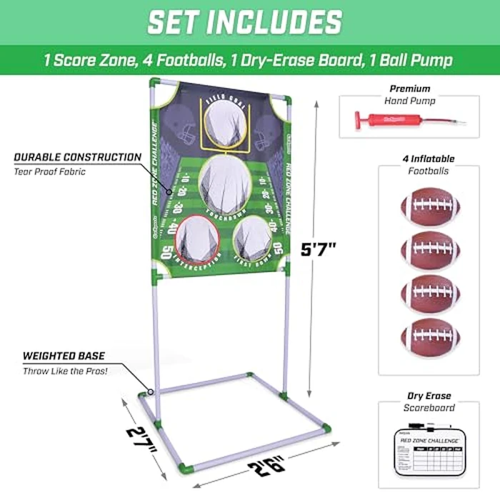 GoSports Red Zone Challenge Football Toss Game - Includes Target, 4 Footballs, Scoreboard and Case by GoSports - Image 1