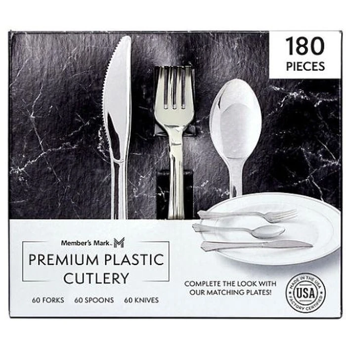 Member's Mark Premium Silver-Look Cutlery Combo 180 ct. - Silver by Member's Mark - Image 1