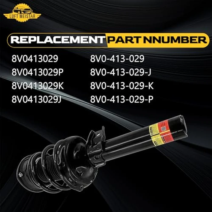 LUFT MEISTAR 8V0413029K Pair Front Shock Absorber Struts W/Electric Compatible with Audi A3 S3 2015-2023, RS3 2015-2022, 8V0413029K, 8V0413029P, 8V0413029, 8V0413029J, 8V0-413-029-P, 8V0-413-029-K by LUFT MEISTAR - Image 3