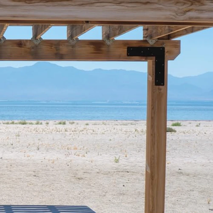 2 Pcs L Shape Flat Bracket. 12"x12" Mending Plate with Black Powder-Coated Right Angle Brackets, Corner Bracket, L Shape Plate Fit 4x4,6x6 for Repair House,Furniture,Pavilion,Truss framing by ICokin - Image 6