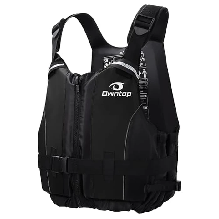 Owntop Swim Vests Adults, Adjustable Crotch Strap, Unlimited Large Armhole, Float Buoyancy Jacket for Kayak, Boating, Fishing, Paddle Sports (Black, XL/XXL) by Owntop - Used - Like New condition - CA$73.59